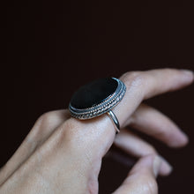 Load image into Gallery viewer, Size 9 Silver Sheen Obsidian Ring
