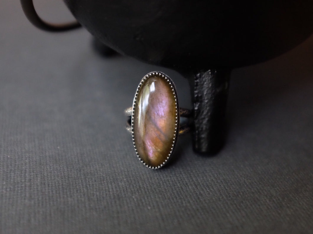 Size 8 Purple Labradorite ring