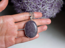 Load image into Gallery viewer, Lepidolite Worry Stone Pendant 2
