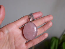 Load image into Gallery viewer, Oval Rose Quartz Pendant

