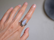 Load image into Gallery viewer, Size 9.25 Triple Moon Goddess Moonstone ring
