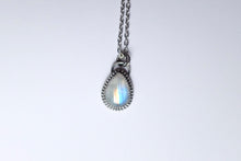 Load image into Gallery viewer, Pear shaped Moonstone pendant - beaded border striped
