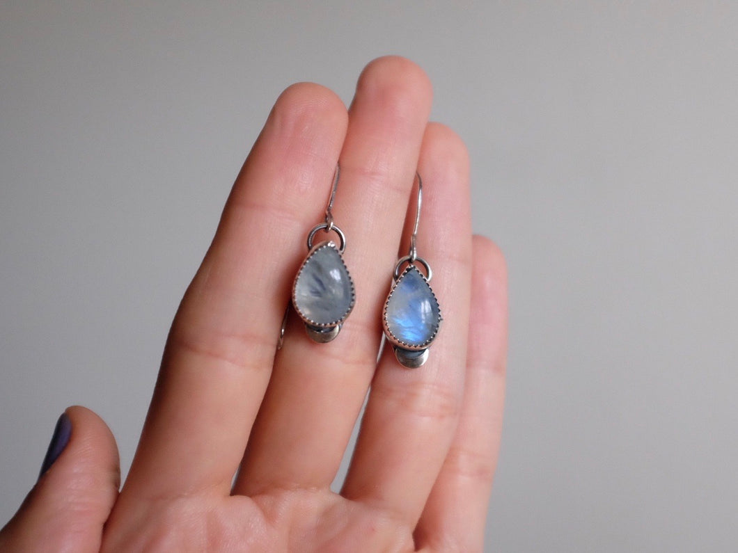 Moonstone Crescent Earrings 2
