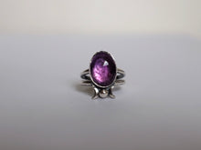 Load image into Gallery viewer, Size 9 Faceted Amethyst Triple Moon Ring
