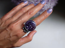 Load image into Gallery viewer, Size 8.75 Lepidolite Flowers Ring
