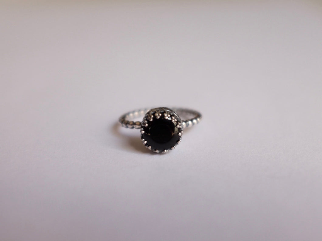 Size 8 Black Tourmaline Ring