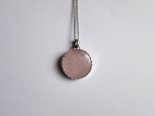 Load image into Gallery viewer, Round Rose Quartz Pendant - Large
