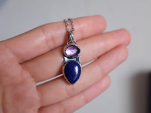 Load image into Gallery viewer, Amethyst and Lapis Lazuli Pendant
