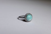 Load image into Gallery viewer, Size 9 Round Larimar ring - beaded border
