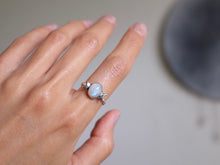 Load image into Gallery viewer, Size 8.5 Triple Moon Moonstone ring
