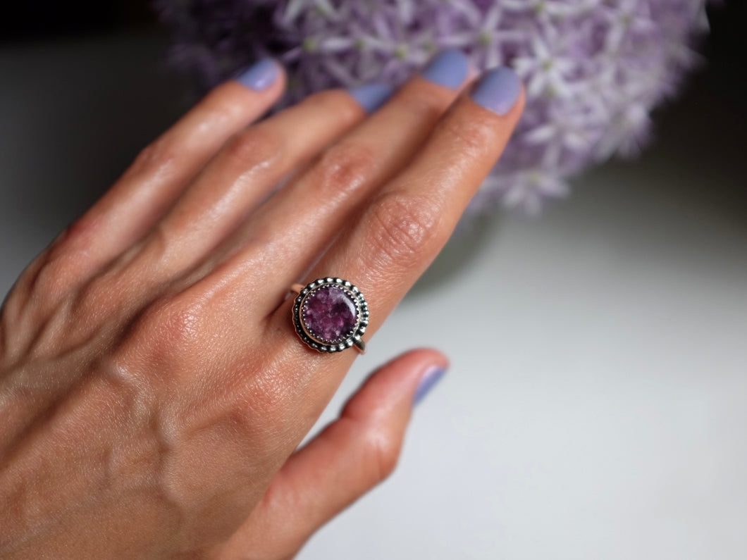 Size 9.5 Lepidolite Ring