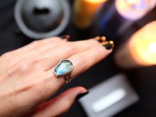 Load image into Gallery viewer, Size 8.5 Labradorite coffin ring
