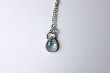 Load image into Gallery viewer, Pear shaped Moonstone pendant - beaded bail p
