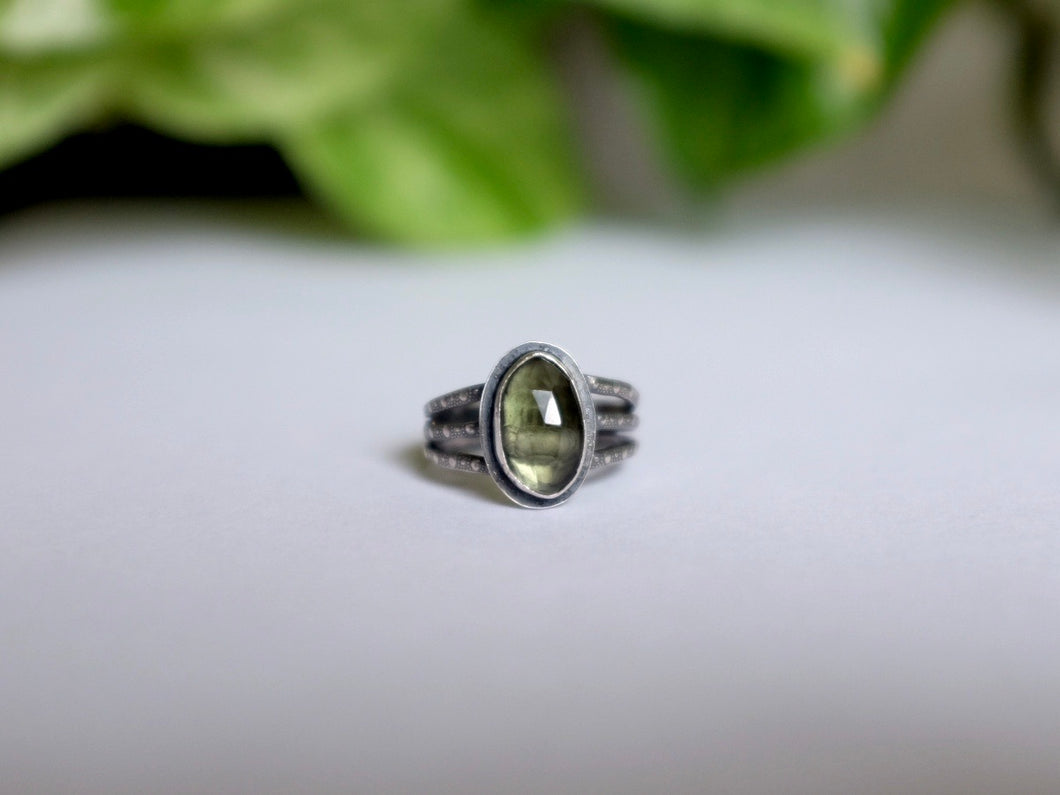 Size 7.5 Moldavite Ring