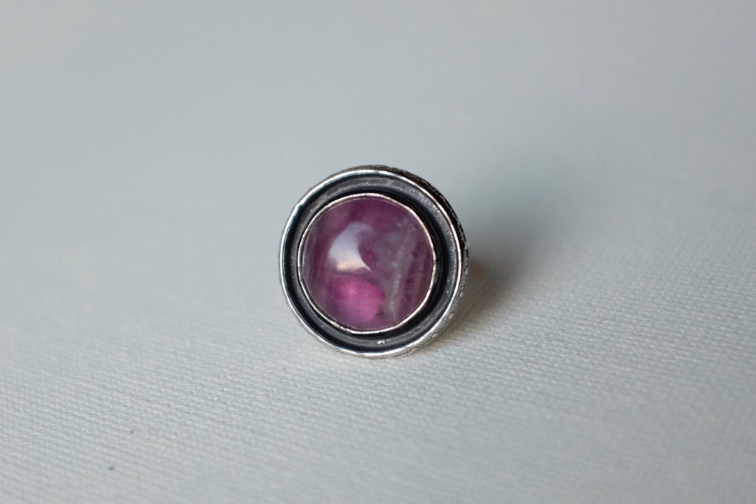 Size 6 Purple Fluorite Shadow Ring
