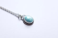 Load image into Gallery viewer, Oval Larimar pendant - beaded border
