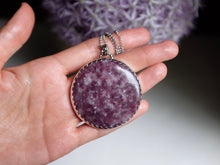 Load image into Gallery viewer, Round Lepidolite Statement Pendant
