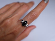 Load image into Gallery viewer, Size 9 Triple Moon Goddess Onyx ring
