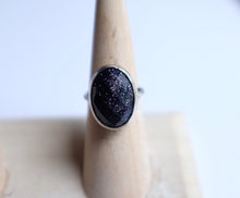 Load image into Gallery viewer, Size 6.5 Blue Goldstone Ring
