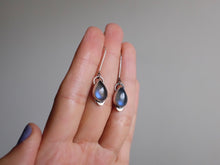 Load image into Gallery viewer, Labradorite Crescent Earrings
