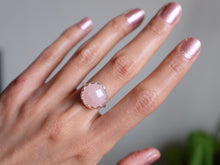 Load image into Gallery viewer, Size 7.75 Faceted Rose Quartz Ring - Bright
