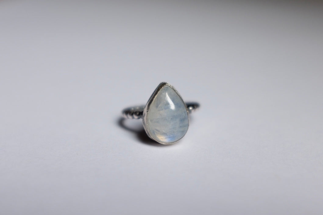 Size 6 pear shaped Moonstone ring