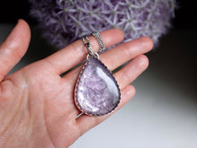 Load image into Gallery viewer, Pear Shaped Gem Lepidolite Pendant
