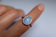 Load image into Gallery viewer, Size 6 pear shaped Moonstone ring
