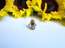 Load image into Gallery viewer, Size 7.5 Sunflower Tiger Eye Ring
