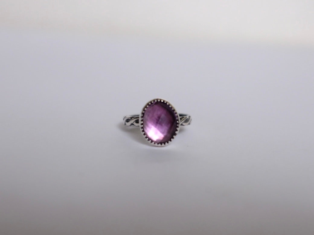 Size 6.75 Faceted Amethyst Ring