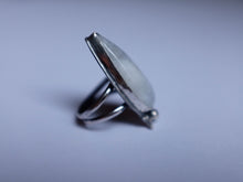 Load image into Gallery viewer, Size 6.5 Triple Moon Goddess Moonstone ring
