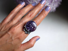 Load image into Gallery viewer, Size 8.75 Lepidolite Flowers Ring
