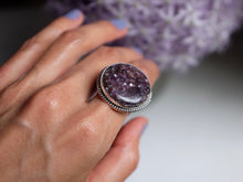 Load image into Gallery viewer, Size 7.75 Lepidolite Statement Ring
