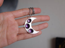 Load image into Gallery viewer, High Priestess Triple Amethyst Pendant
