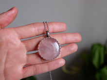 Load image into Gallery viewer, Round Rose Quartz Pendant - Large
