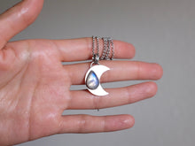 Load image into Gallery viewer, Moonstone Crescent Moon Pendant
