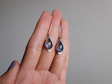 Load image into Gallery viewer, Labradorite Crescent Earrings
