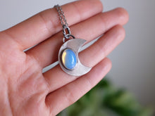 Load image into Gallery viewer, Opalite Crescent Moon Pendant
