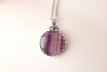 Load image into Gallery viewer, Rainbow Fluorite Pendant Scalloped
