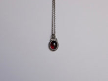Load image into Gallery viewer, Oval Beaded Garnet Pendant

