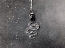 Load image into Gallery viewer, Blue Goldstone Snake Amulet
