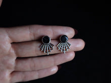Load image into Gallery viewer, Made to order Black Tourmaline Spiderweb Studs
