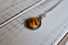 Load image into Gallery viewer, Pear Shaped Tiger&#39;s Eye Pendant
