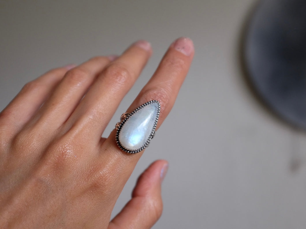 Size 6.75 Moonstone Statement ring